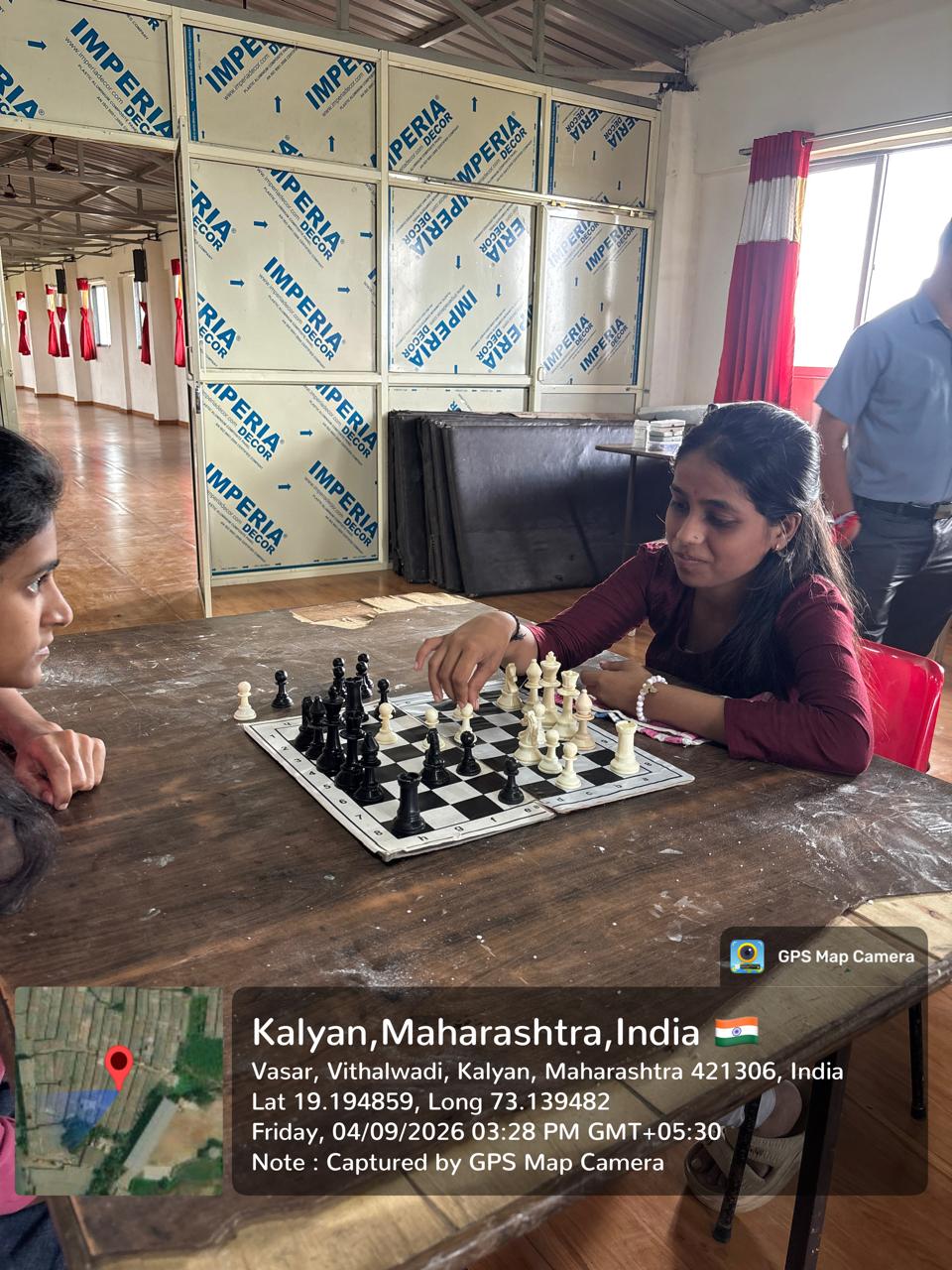 Students playing chess during a campus activity