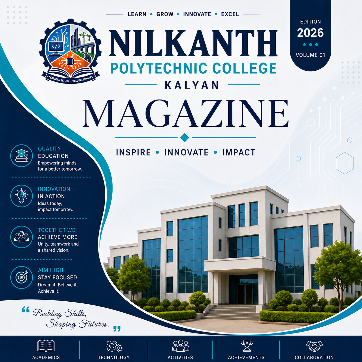 TECHNOVA 2026–27, Nilkanth Polytechnic College magazine cover